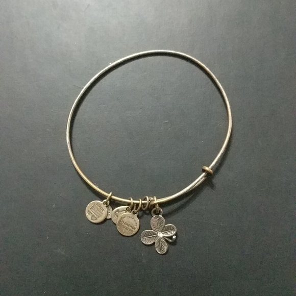 Alex and Ani Silver Tone Four Leaf Clover Lucky Luck + Energy Bracelet - Picture 1 of 2